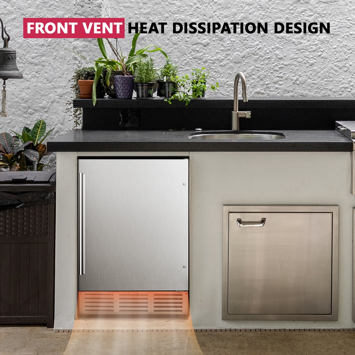 Icyglee Beverage Cooler Under Counter Built-in Beverage Refrigerator, Mini Fridge with Glass Removable Shelves for Drink Beer Soda Wine Water