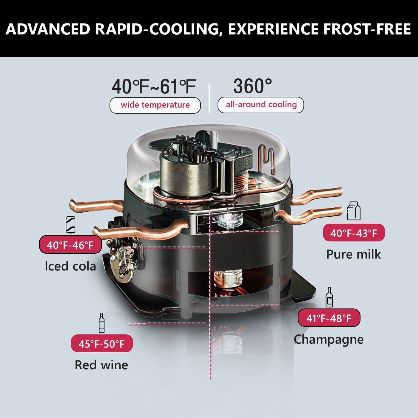 ICYGLEE 100 Can Beverage Refrigerator Cooler, 2.7 cu.ft Mini Fridge Glass Door for Beer Drinks Wines, Freestanding Beverage Fridge with Adjustable Shelves Blue LED for Home/Office/Dorm/Bar, Black