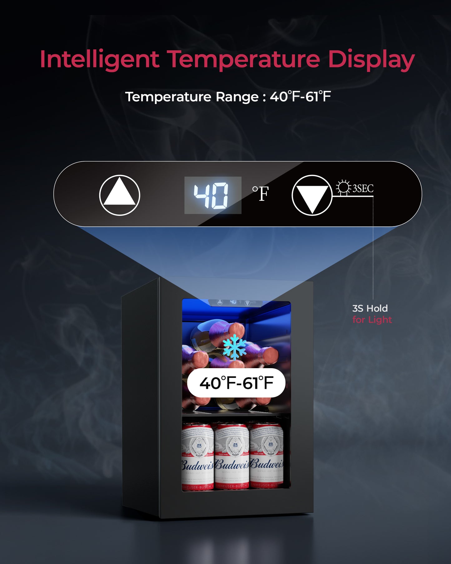 Icyglee 6 Bottles and 6 Cans Compact Beverage Refrigerator, Freestanding Mini Fridge with Temperature Control for Beer Wine, Under Counter Small Refrigerator Adjustable Shelve for Home and Bar